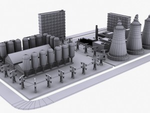 nuclear power plant catoon 3D Model