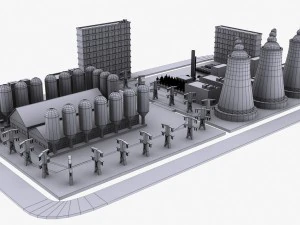 nuclear power plant catoon 3D Model