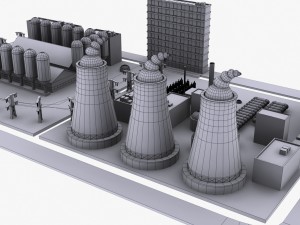 nuclear power plant catoon 3D Model