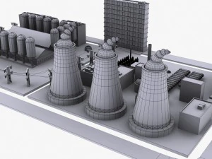 nuclear power plant catoon 3D Model