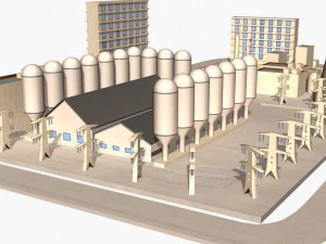nuclear power plant catoon 3D Model