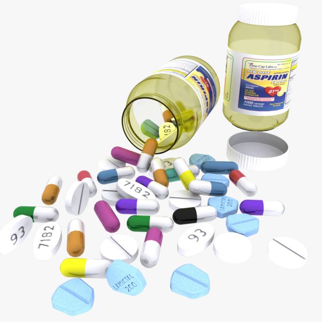 medicine bottle 3D Model .c4d .max .obj .3ds .fbx .stl .blend 