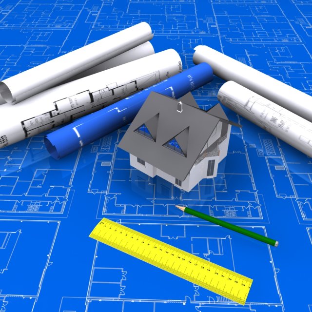 architectural blueprint house Model 3D .c4d .max .obj .3ds .fbx .stl .blend 