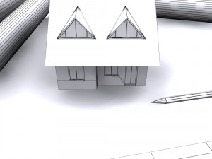 architectural blueprint house Model 3D