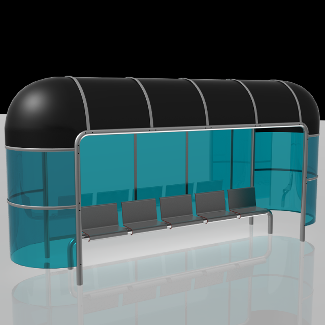 bus stop shelter Modèle 3D .c4d .max .obj .3ds .fbx .stl .blend 