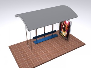 bus stop europe 3D 모델