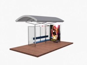 bus stop europe 3D 모델