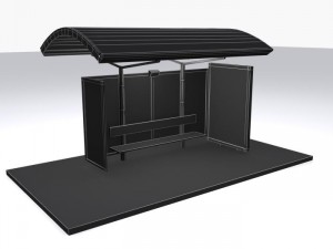 bus stop europe 3D 모델