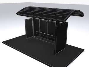 bus stop europe 3D 모델