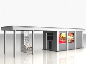 negozio di alimentari della pensilina della fermata dell'autobus Modello 3D