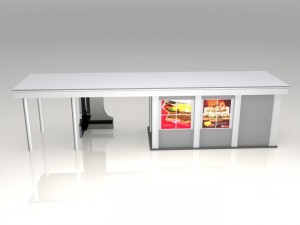 bus stop shelter food shop 3Dモデル