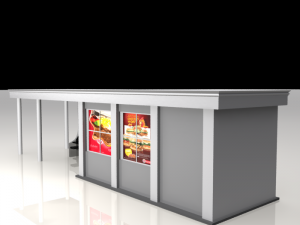 bus stop shelter food shop 3Dモデル