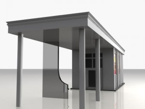 bus stop shelter food shop 3Dモデル