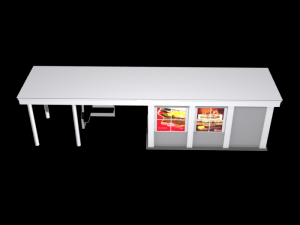 bus stop shelter food shop 3Dモデル