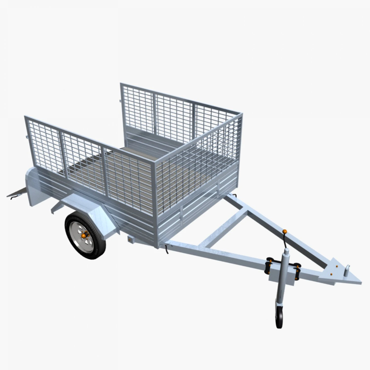 cage trailer 02 3D Model .c4d .max .obj .3ds .fbx .stl .blend 