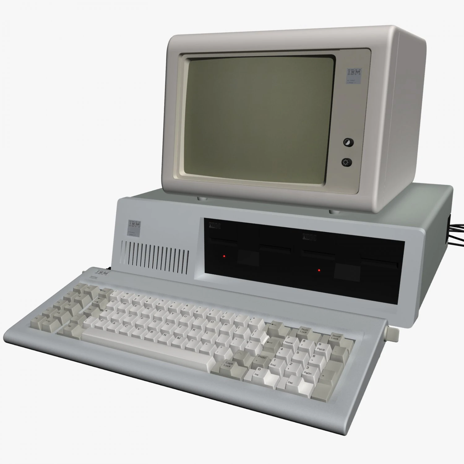 ibm 5150 personal computer 3D Model .c4d .max .obj .3ds .fbx .stl .blend 