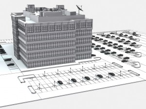 modern office building 525 almanor ave 3D Model