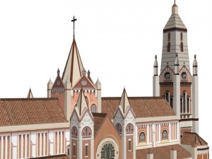 low poly roman catholic church 3D Модель
