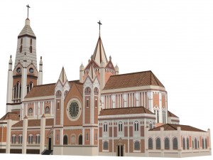 low poly roman catholic church 3D Модель