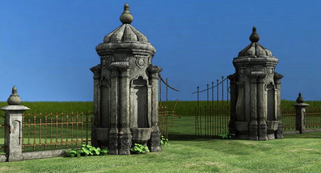 old gate 3D Модель .c4d .max .obj .3ds .fbx .stl .blend 