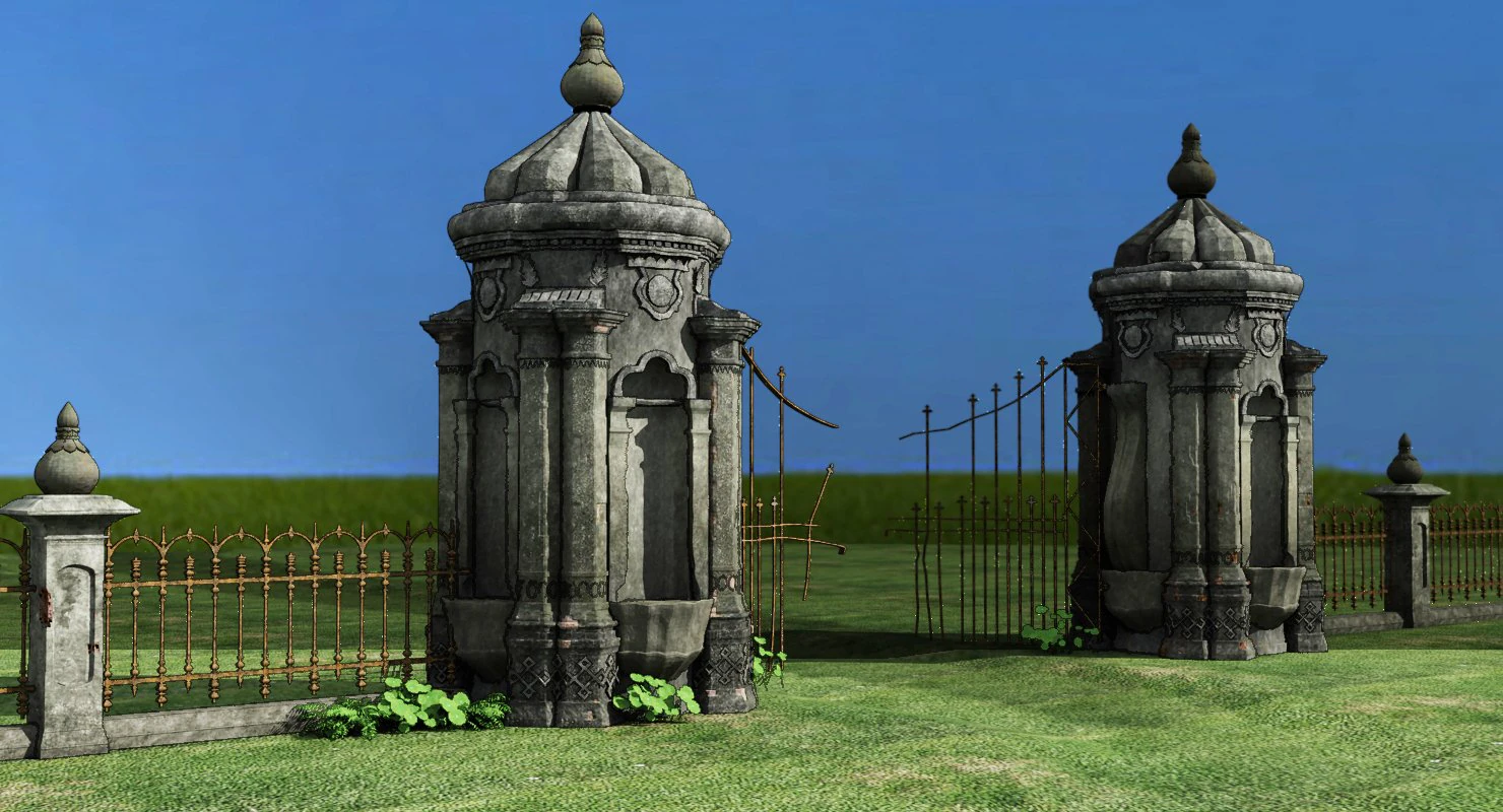 old gate 3D Model .c4d .max .obj .3ds .fbx .stl .blend