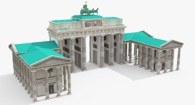 brandenburg gate Model 3D .c4d .max .obj .3ds .fbx .stl .blend 