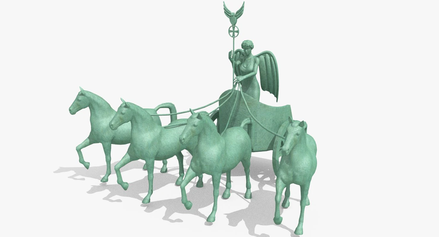 quadriga statue from brandenburg gate berlin 3D Model .c4d .max .obj .3ds .fbx .stl .blend