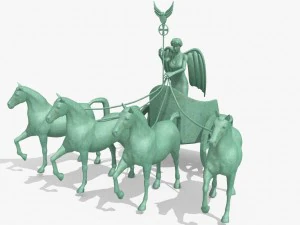 quadriga statue from brandenburg gate berlin 3D Model