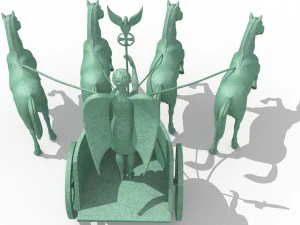 quadriga statue from brandenburg gate berlin 3D Model