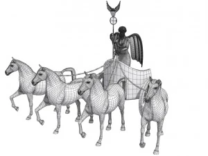 quadriga statue from brandenburg gate berlin 3D Model