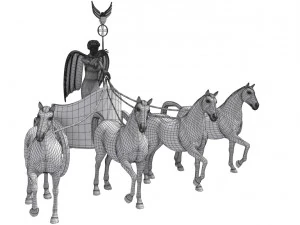 quadriga statue from brandenburg gate berlin 3D Model