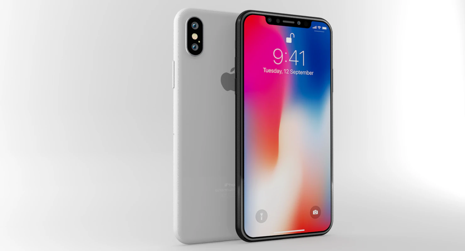 apple iphone x white gray 3D Model .c4d .max .obj .3ds .fbx .stl .blend 