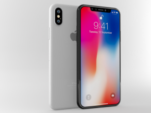 apple iphone x white gray 3D 모델
