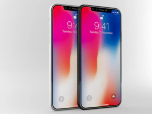apple iphone x white gray 3D Model