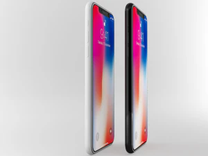 apple iphone x white gray 3D Model