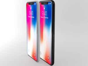 apple iphone x white gray 3D Model