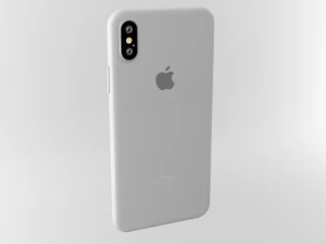 apple iphone x white gray 3D Model