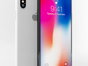 apple iphone x white gray 3D Model