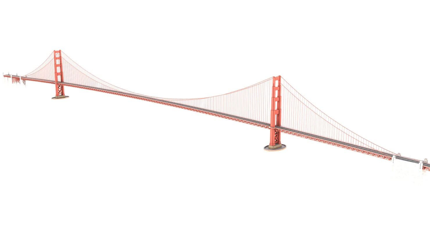 golden gate bridge 3D Model .c4d .max .obj .3ds .fbx .stl .blend 