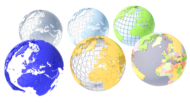 geopolitical globe 3D Model .c4d .max .obj .3ds .fbx .stl .blend 