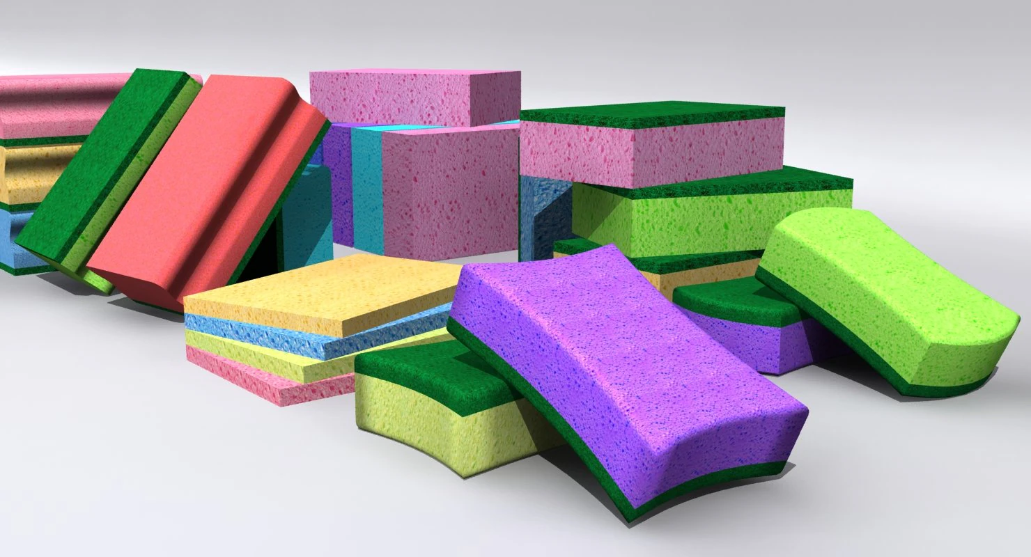 kitchen sponge 3D Model .c4d .max .obj .3ds .fbx .stl .blend