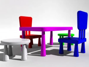 kids chair table 3D Model