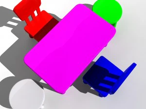 kids chair table 3D Model