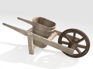 wooden wheelbarrow 3D 모델