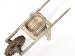 wooden wheelbarrow 3D Model