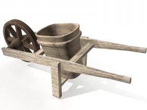 wooden wheelbarrow 3D Model