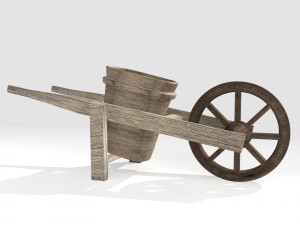 wooden wheelbarrow 3D 모델