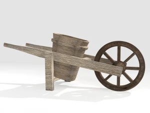 wooden wheelbarrow 3D Model