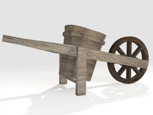 wooden wheelbarrow 3D Model