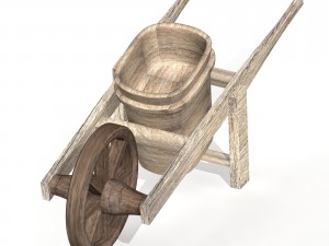 wooden wheelbarrow 3D 모델